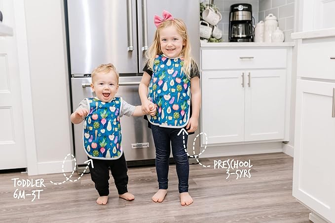 BapronBaby Farm Produce Bapron - No Neck Tie Safer Bib for Baby & Toddler - Soft Waterproof Stain Resistant - Machine Washable - Sz Preschool 3-5yrs