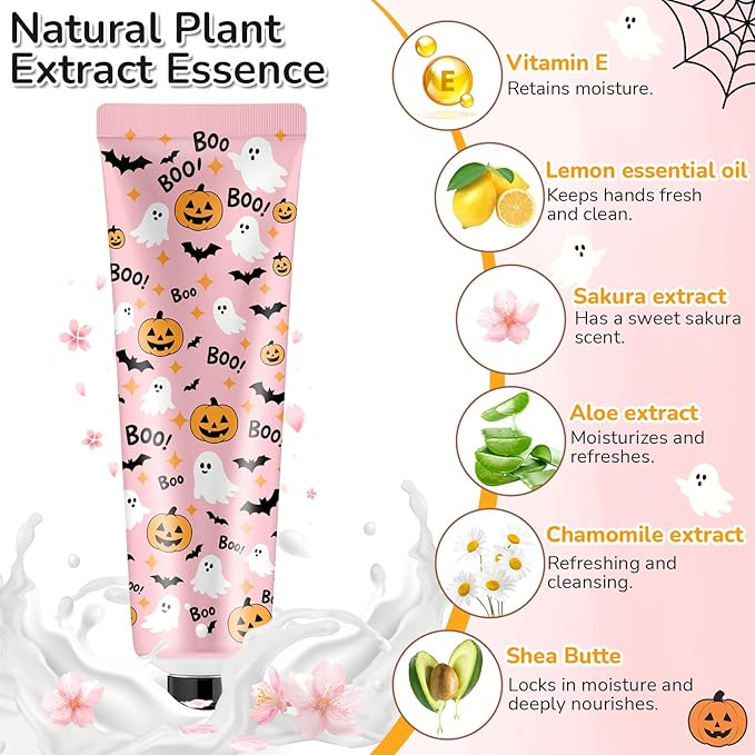 48 Sets Baby Shower Hand Cream Bulk Pink Halloween a Little Boo Is Almost Due Baby Shower Favors Bridal Thank You Hand Cream for Guests Travel Size Lotion with Organza Bags