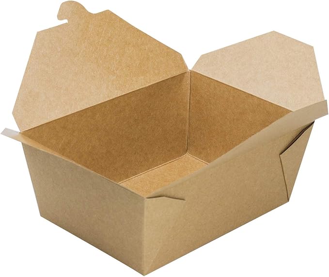 Karat Paper To Go Boxes [110 oz - 160 ct] Leak-Resistant, Microwavable, Heavy-Duty Take Out Boxes | Grease Resistant & Stackable | #4 Kraft Brown