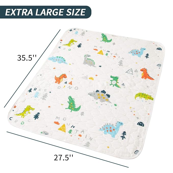 2 Pcs 27x35Inches Waterproof Changing Pads,Reusable Leak Proof Crib Disaper Pads,Portable Unisex Baby Changing Mat for Home&Travel.