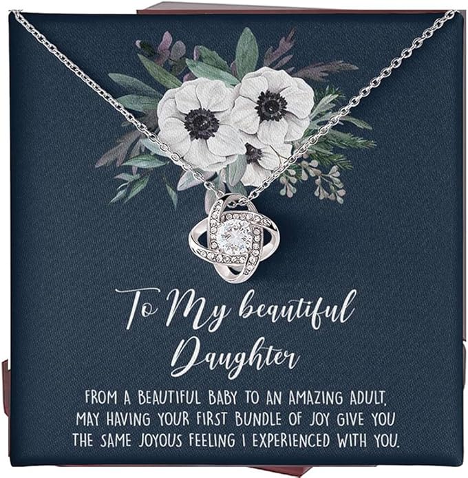 To My Daughter Gift Necklace From Dad or Mom - Badass Daughter Jewelry With Heartfelt Message & Elegant Box