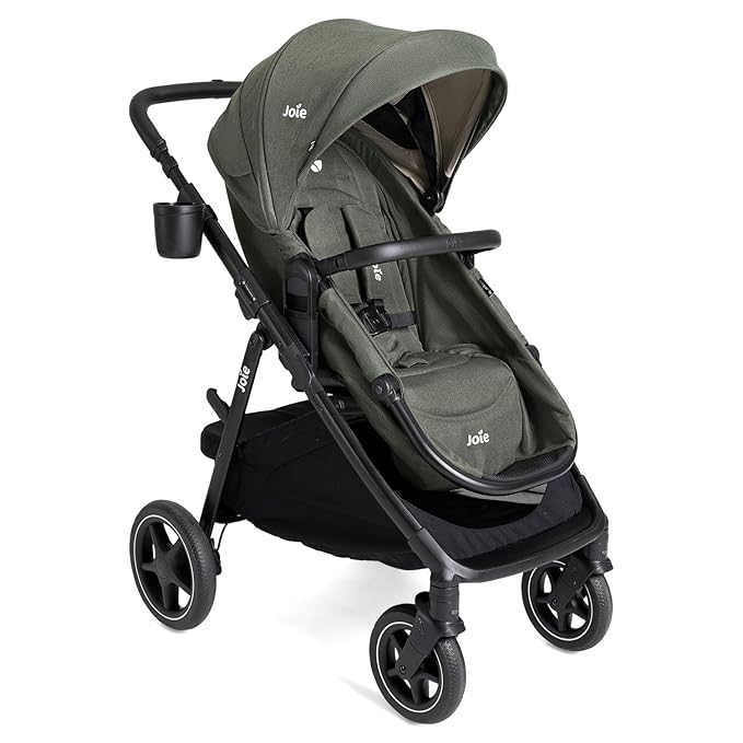 Joie Ginger LX Stroller and Rue Infant Car Seat Travel System with Anti-Rebound Base and All-Wheel Suspension (Evergreen)