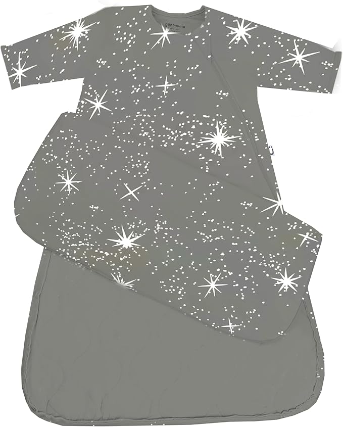 GUNAMUNA Unisex Long-Sleeve Sleep Sack, Wearable Sleep Bag for Babies and Toddlers, Soft Rayon, 1.0 TOG, 3 to 36 Months
