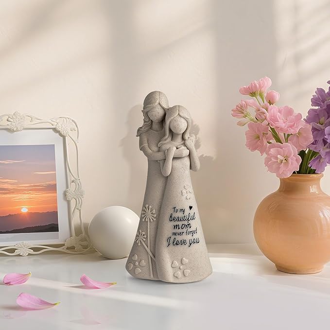Mom Birthday Gifts from Daughter Mother in Law Gifts, Mothers Daughter 7.7" Figurines Statue (Resin, Sandstone)