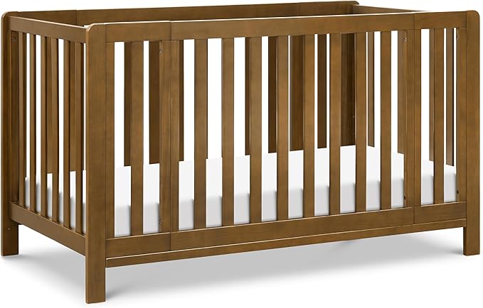 Carter's by DaVinci Colby Grow 6-in-1 Convertible Crib - Converts to Portable Bassinet, Full-Size Baby Crib w/Removable Wheels, Toddler Bed, Junior, Full-Size Bed - GREENGUARD Gold Certified - Walnut