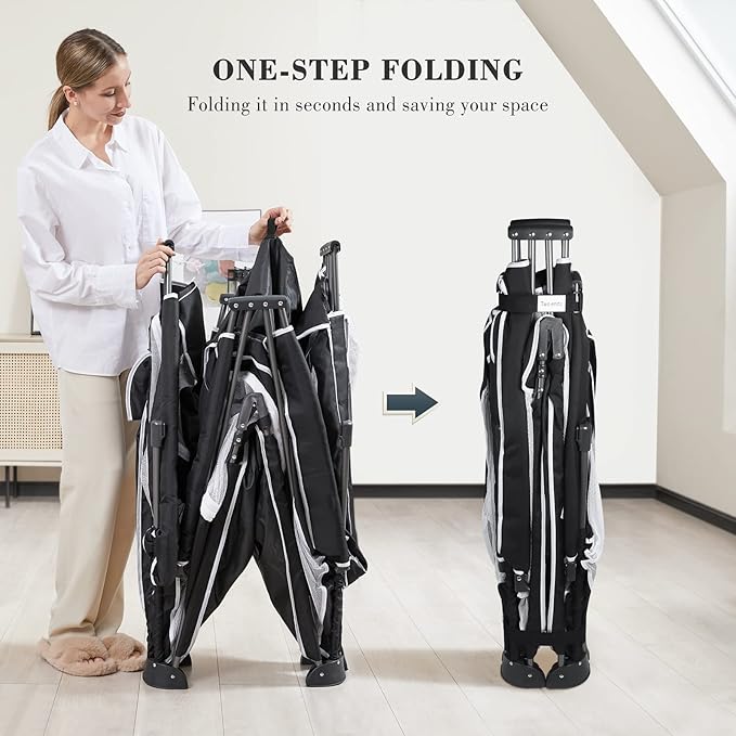 ANGELBLISS Baby Playpen, Foldable Playpen for Babies and Toddlers, Indoor & Outdoor Baby Activity Center with Visible Breathable Mesh, Portable Play Yard with 2 Handlers+50 Balls