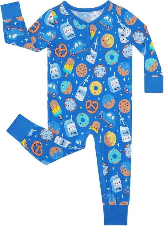 Baby Boys Girls Romper-Viscose Made from Bamboo, Long Sleeve Jumpsuits Soft Footless Rompers, Unisex