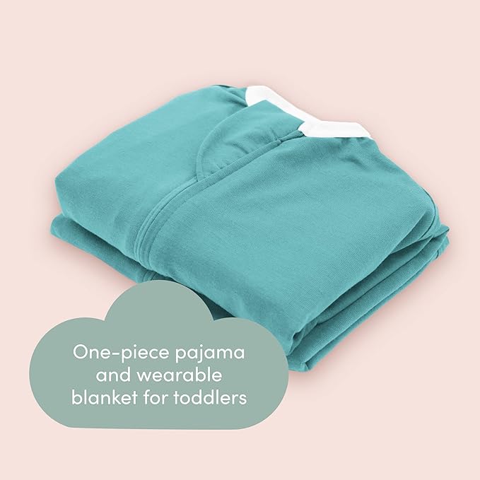 SleepingBaby Flying Squirrel Toddler Pajamas with Practical Zipper for Quick Diaper Changes and Travel Comfort - Teal - 12-24 Months