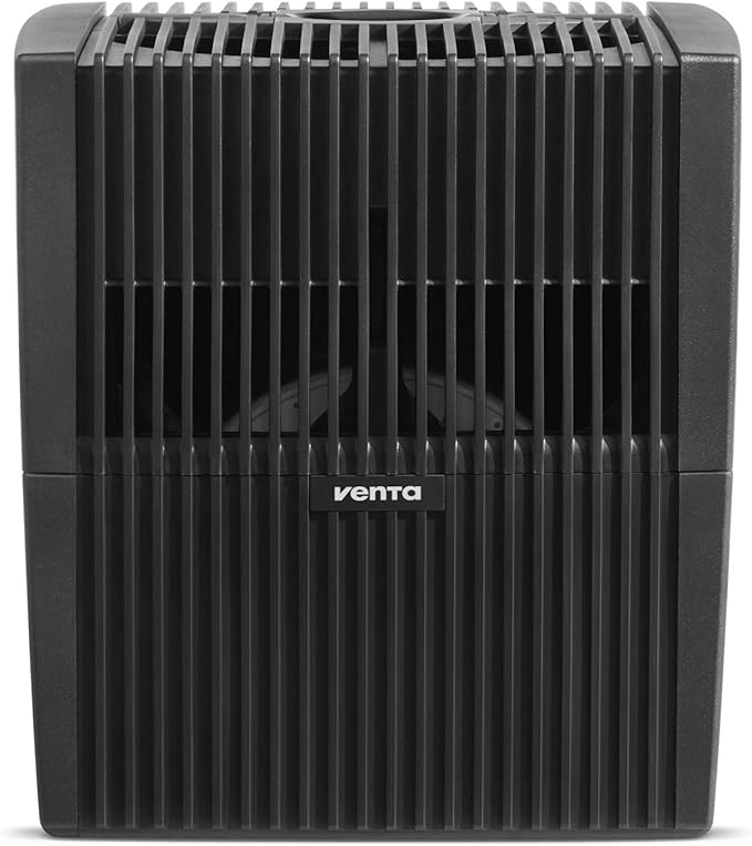 Venta LW25 Comfort Plus Humidifier in Black - Filter-Free Evaporative Humidifier for Spaces up to 485 ft²