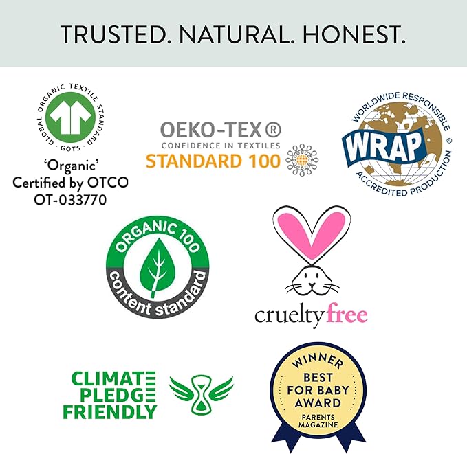 HonestBaby Unisex-Baby 5-Pack Short Sleeve T-Shirts 100% Organic Cotton Baby, Toddler, Little Kid, Boy, Girl, Unisex