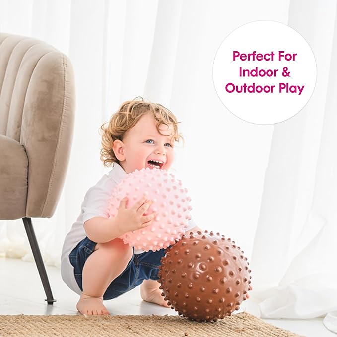 Edushape The Original Sensory Balls for Baby, Boho Chic Mega Pack - Assorted Balls That Help Enhance Gross Motor Skills for Kids Aged 6 Months & Up - Set of 4 Vibrant Unique Toddler Ball for Baby