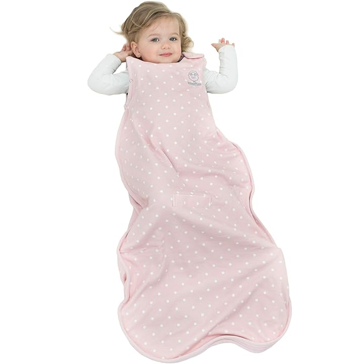 Woolino 4 Season Toddler Sleeping Bag, Merino Wool and Organic Cotton Toddler Sleep Bag Sack, 2-4 Years, Rose