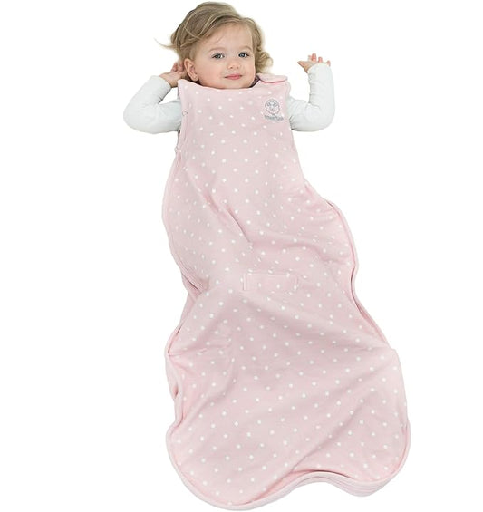 Woolino 4 Season Toddler Sleeping Bag, Merino Wool and Organic Cotton Toddler Sleep Bag Sack, 2-4 Years, Rose