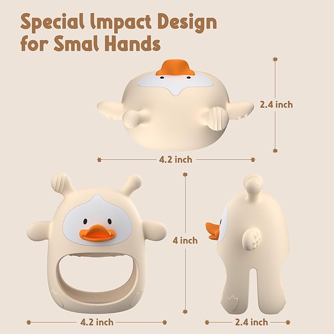 2 Packs Baby Teething Toys for 3-6 6-12 Months, Food Grade Silicone Teething Mitten, Anti Dropping Wrist Hand Teethers, Never Drop Baby Chew Toys for Sucking Needs, BPA Free (Nude & Green)