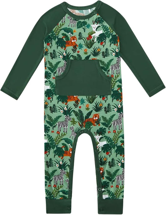 Baby Boys Girls Romper-Viscose Made from Bamboo, Long Sleeve Jumpsuits Soft Footless Rompers, Unisex
