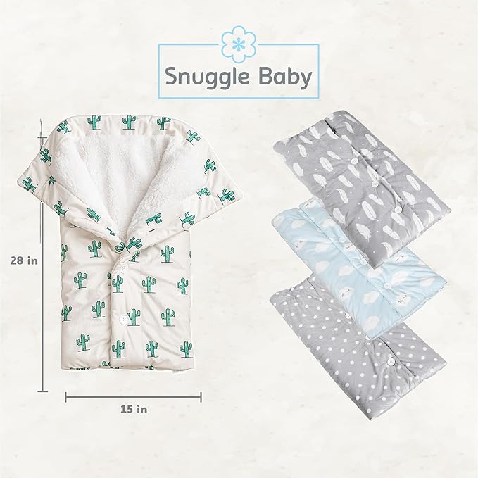 The Swaddle Blanket - Green Cactus - Sleep Swaddle Blankets For Baby Boy & Girl - Infant Sleep Sack 0-3 Months - Newborn Wrap - Newborn Essentials For Baby