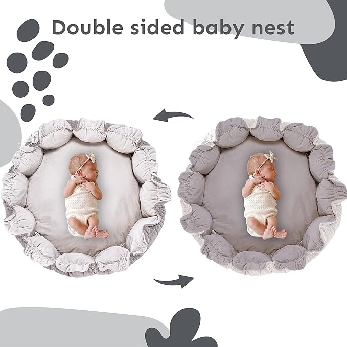 5-in-1 Thick & Plush Baby Play Gym, Baby Play Mats for Floor, Tummy Time Mat with 6 Toys, Cat Bed, Dog Bed, Convertible Stage-Based Developmental from Baby to Toddler, Ball Pit, Pet Cushion Cloudico