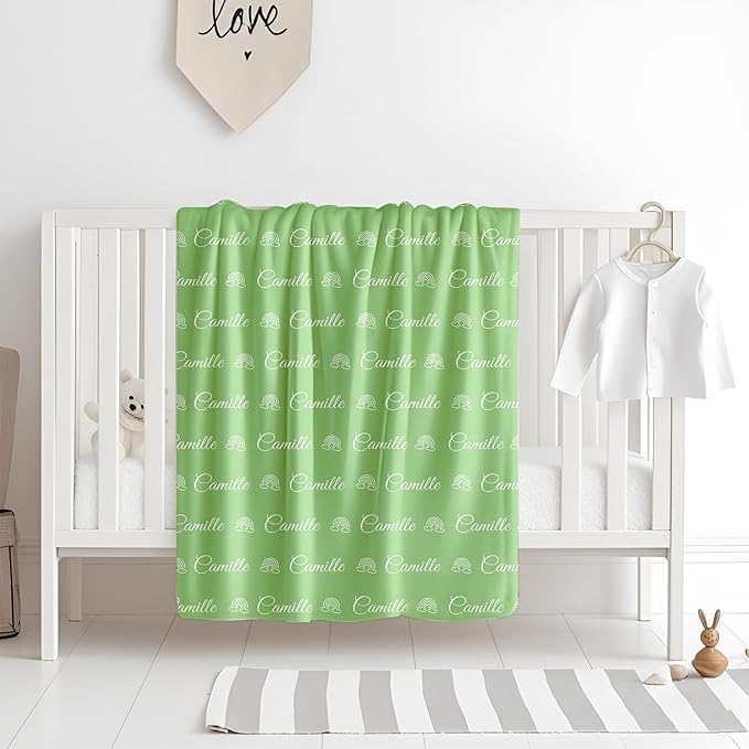Ship Next Day, Personalized Baby Blanket for Boys Girls - Printed in USA, Custom Baby Blanket with Name Super Soft Plush Flannel, Easter Christmas Brithday Gifts for Baby Shower Kids Toddlers Newborn