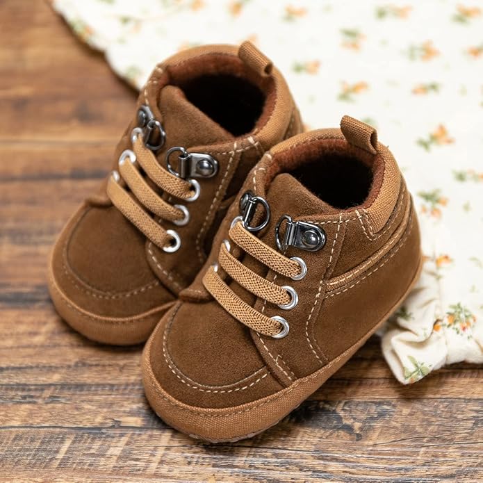 CENCIRILY Baby Boys Girls High Top Sneakers Soft Soles Anti Skid Infant Ankle Shoes Toddler Prewalker First Walking Crib Shoes