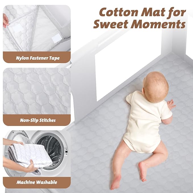 Joyibay Baby Playpen, 71x60 Foldable Playpen with Play Mat, Extra Large Baby Playard, Baby Activity Play Fence Kids Baby Play pen for Babies Toddlers 1-3 Indoor Outdoor