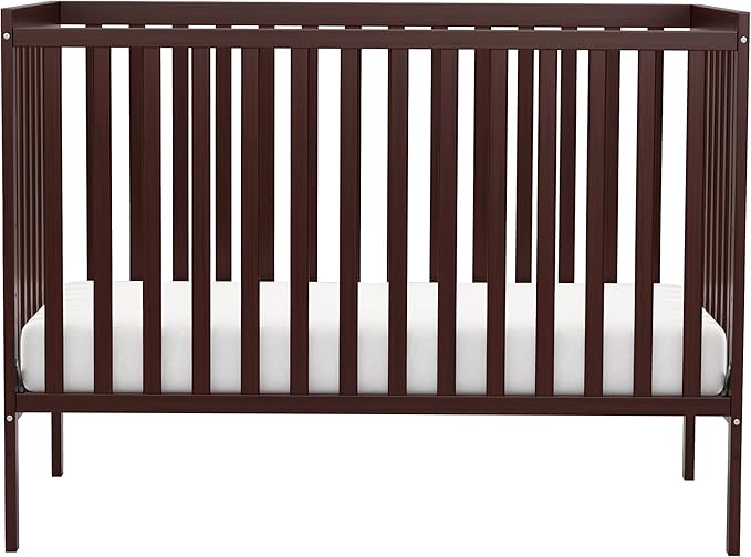 Baby Crib 5-in-1 Convertible, Wooden Nursery Cribs Converts to Toddler Bed, Daybed and Full Size Bed, 3 Adjustable Base, Non-Toxic Finish (Espresso)