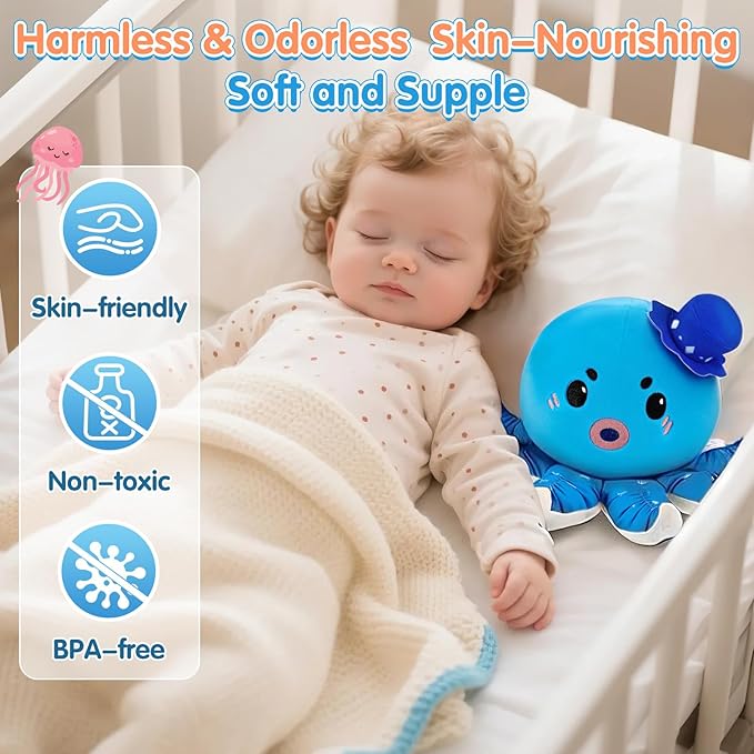 Dancing Octopus Baby Toy for 12-18 Months, Rechargeable Musical Plush Interactive Toy - 40 Songs & Recording Feature, Crawling Tummy Time Toy, Soft Sensory Toys for Toddlers 1-3, Gifts for Infants
