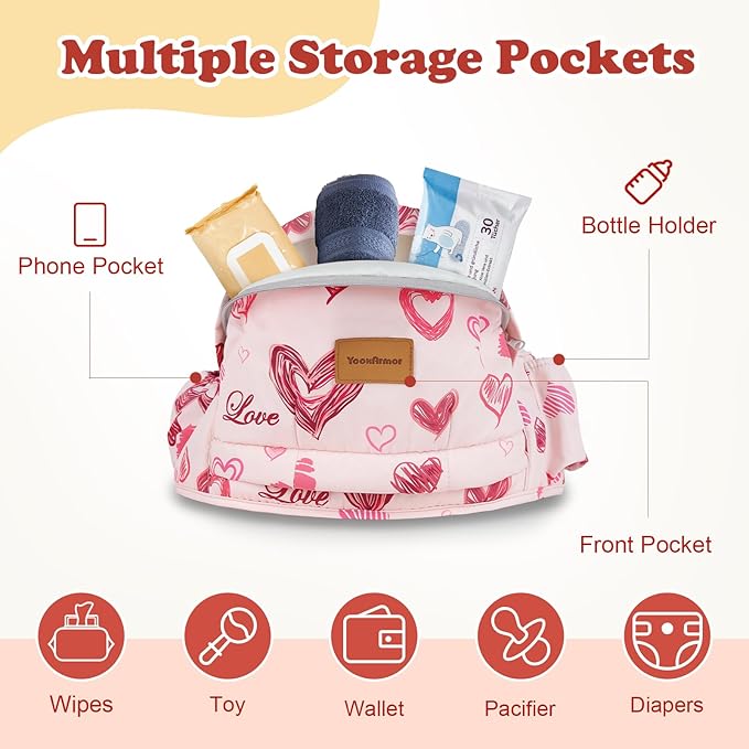 Baby Hip Carrier - Adjustable Waistband & Hip Seat for Newborn-Toddler (Up to 66 Lbs) with Pockets for Parents