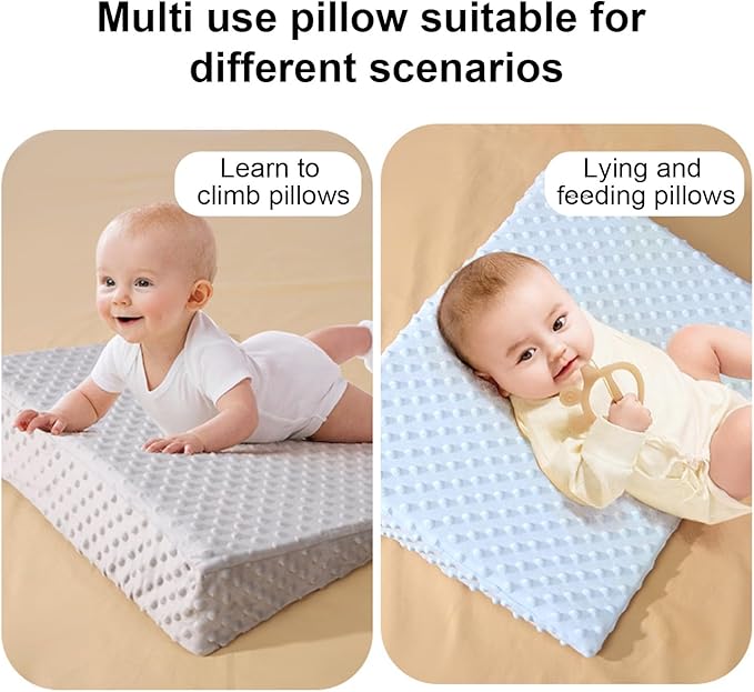 Wedge Pillow,19.3X 14.96x 4inches with Removeable Cover,30 Degree Incline（Blue-01）