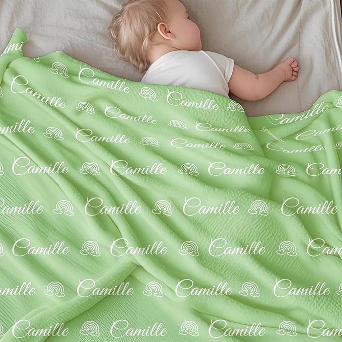 Ship Next Day, Personalized Baby Blanket for Boys Girls - Printed in USA, Custom Baby Blanket with Name Super Soft Plush Flannel, Easter Christmas Brithday Gifts for Baby Shower Kids Toddlers Newborn