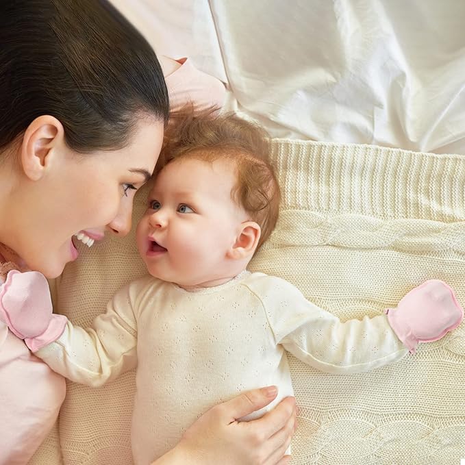 16 Pairs Newborn Baby Cotton Mittens No Scratch Gloves Unisex Newborn Mittens for baby Boys Girls 0-6 Months