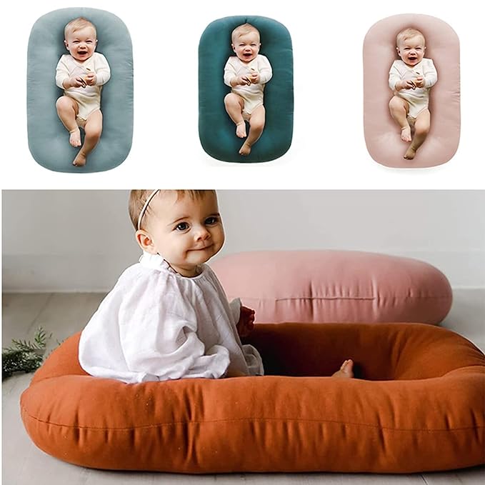 Baby Lounger - Baby Lounger for Newborn, Breathable & Soft Baby Nest Cover Co for Baby 0-12 Months, Baby Essentials Gifts, Portable Infant Lounger, Baby Snuggle Lounger Me (Brown2)