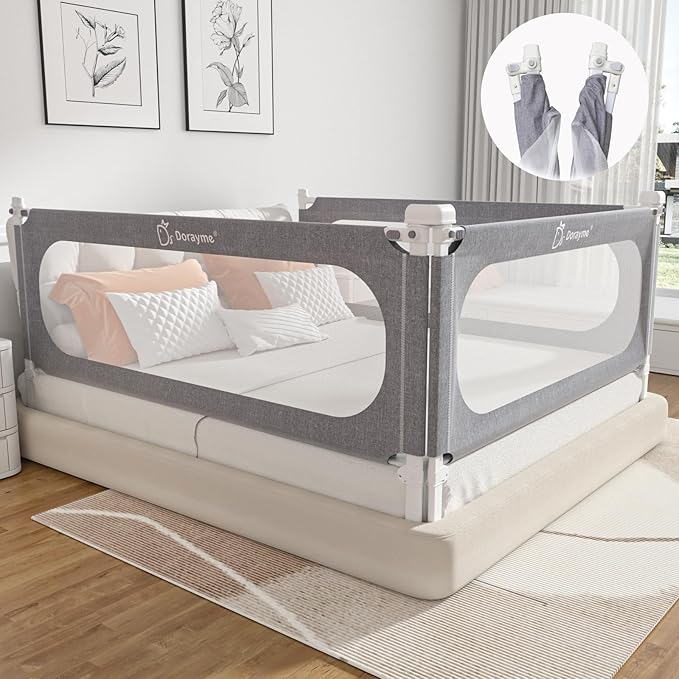 MagicFox Foldable Bed Rail for Toddlers - 32 Height Adjustments, No Installation Needed, Quick-Fold Design, Fits Twin, Full, Queen, King Beds - 70.8" x 30" (One Side)