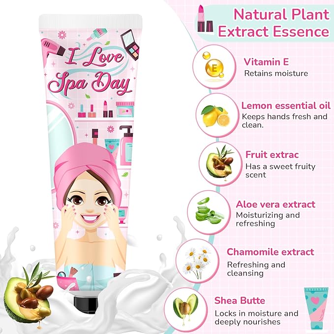 48 Sets Spa Party Supplies for Women Hand Cream Bulk Spa Birthday Party Favors Bachelorette Supplies for Girls Travel Size Lotion with Organza Bags