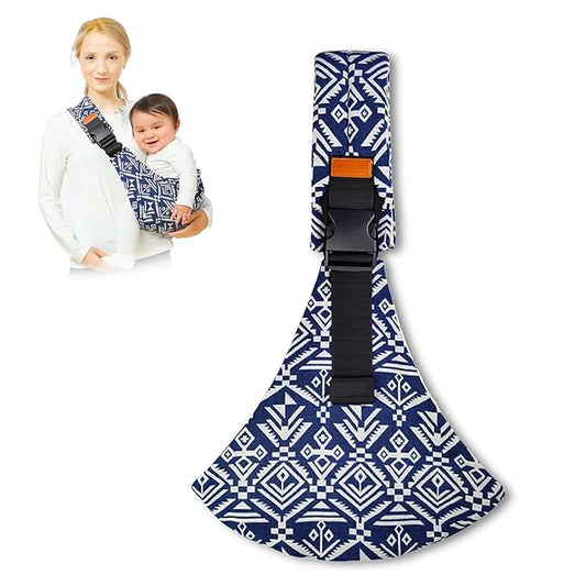 Baby Sling Carrier Newborn to Toddler Adjustable One-Shoulder Design with Hip Seat Support, Labor-Saving Baby Wraps Carrier 10-30 lbs(Blue Sailboat)