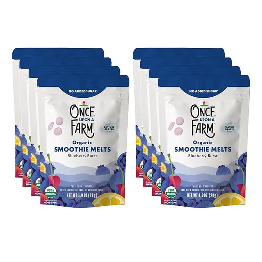 Once Upon A Farm Organic Smoothie Melts, Blueberry Burst, No Added Sugar, Kosher, USDA Certified Organic, Non-GMO, 1 Ounce (Pack of 8)