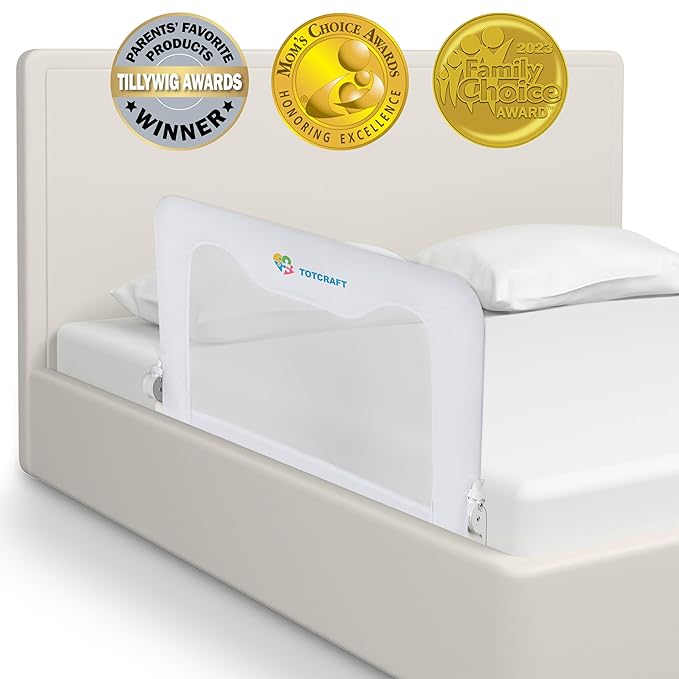 Bed Safety Rails for Toddlers - Bed Rail Guard for Queen, King, Full Szie, Twin Mattress Bed (White, 35.5W*23.5H Inch (Regular Extra Tall))