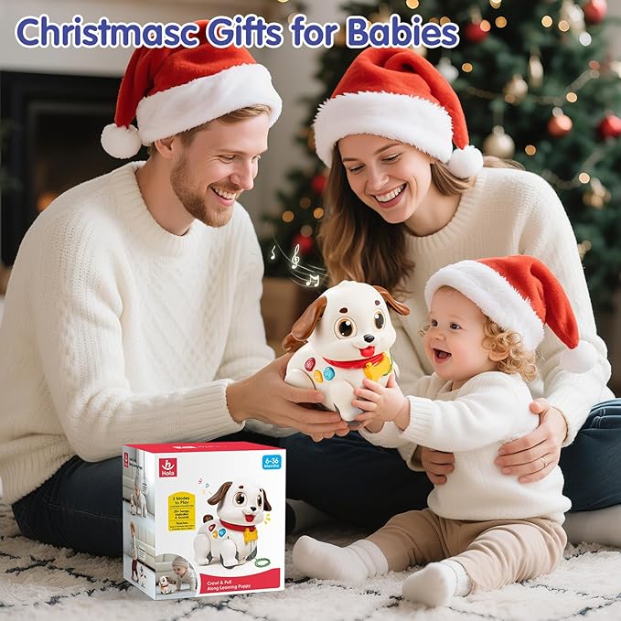 HOLA Baby Toys 6-12 Months Musical Dancing Puppy Tummy Time Toy, Toddler Learning Toys for 1 Year Old Girl Boy, 1st Birthday Gift for Boys & Girls Christmas Stocking Stuffers