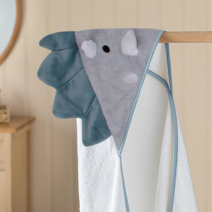 Mother's Choice Baby Hooded Towel - Large Size Cotton, Ultra-Soft & Absorbent Bath Towel for Newborns, Infants, Toddlers, Boys & Girls with Animal Hood (Dinosaur)