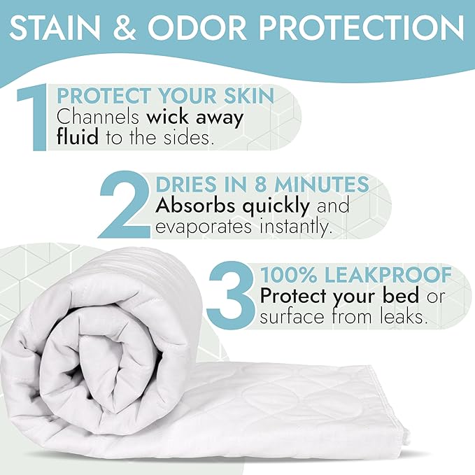 Epica Premium Ultra Plus Waterproof Sheet Protector Bed Pad, Under-pad, Quilted, Waterproof, and Washable, 34" x 52" for Children or Adults with Incontinence (34”x 52” (500 Washes ) Pack of 1