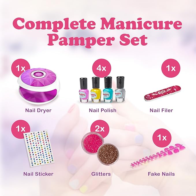 Kids Spa Day Kit for Girls, 42+ Piece Spa Set with Waterfall Foot Spa, Nail Spa Kit, Pedicure and Manicure Accessories, Perfect Spa Kit for Girls Ages 6 7 8 9 10 11 12, Fun Birthday or Christmas Gift