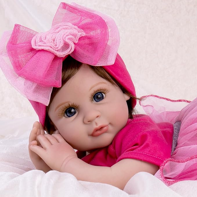 Aori Lifelike Reborn Baby Doll Girl - 22-inch Realistic Newborn Baby Girl Dolls, Gift Set for Kids 3+, Grand-Parents, Pre-Parents
