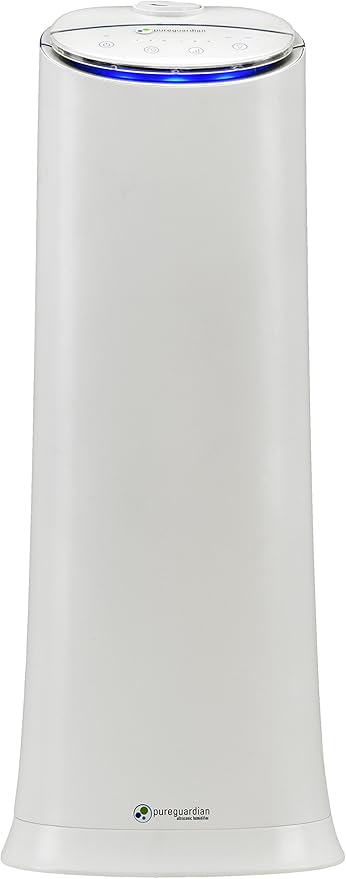 PureGuardian Ultrasonic Cool Mist Humidifier, 100 Hrs. Run Time, 1.5 Gallon Tank, 440 Sq. Ft. Coverage, Medium Rooms, Quiet, Filter Free, Essential Oil Tray, White, H3200WAR