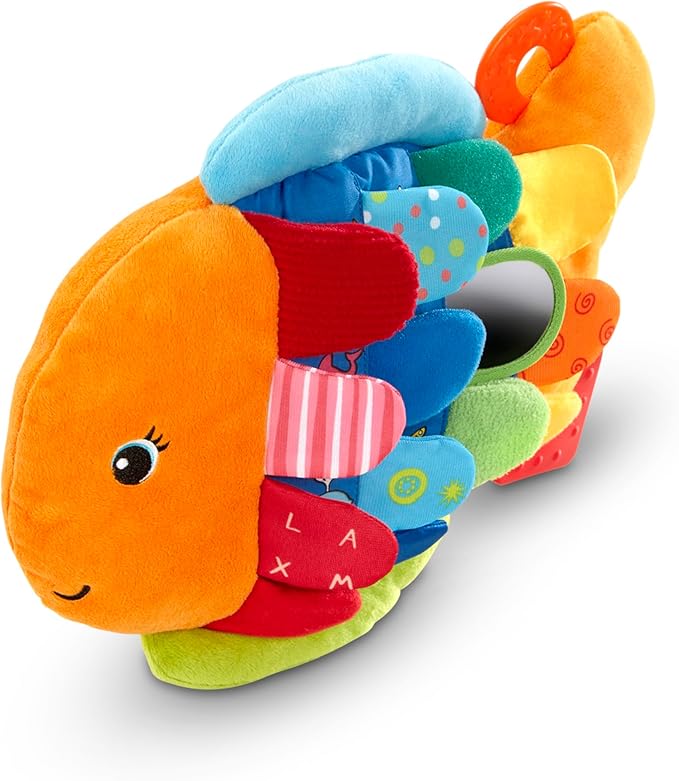 Melissa & Doug Flip Fish Soft Baby Toy Sensory Tummy Time Toys, Soft Fabric Tag Toy for Babies, Infants
