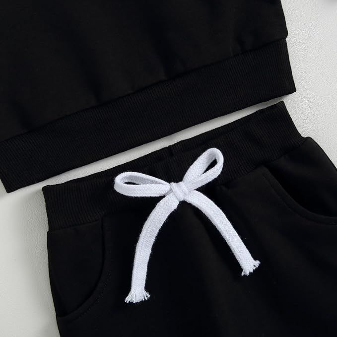 Kupretty Toddler Baby Boy Fall Winter Clothes Color Block Long Sleeve Sweatshirt Pullover Tops + Joggers Pants Outfit Set