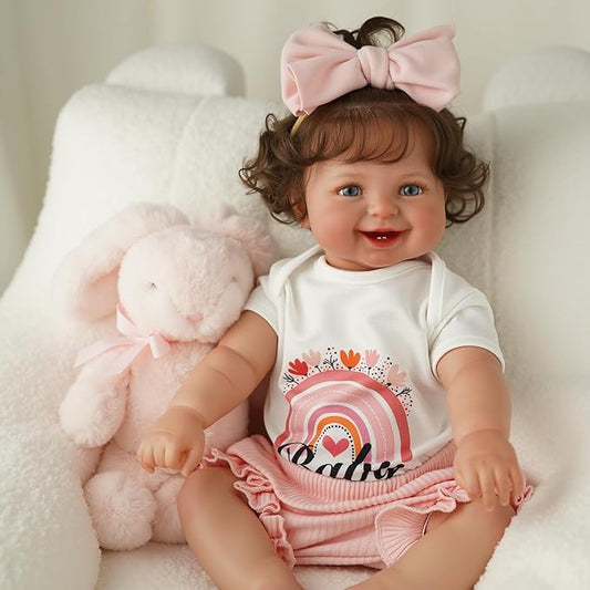 BABESIDE Realistic Reborn Baby Doll 20" Lifelike Newborn Girl - Full Body Vinyl Real Life Baby Doll, Poseable Doll with Feeding Kit Gift Box for Kids Ages 3+