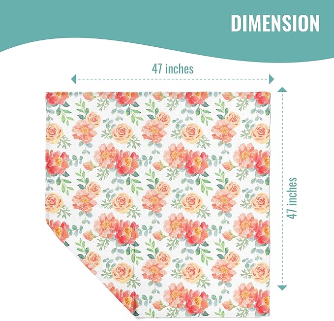 Featherhead™ 100% Cotton Muslin Swaddle Blankets for Baby Girl - Large 47”x 47” - Pre-Washed, Soft, & Breathable - Newborn Essential & Perfect Baby Registry Gift (4 Pack - Garden Floral)