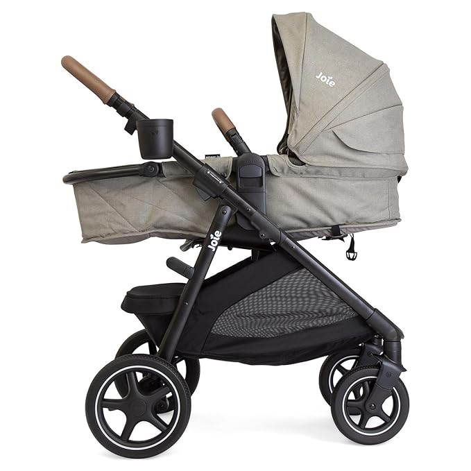 Joie Ginger LX 4-in-1 One-Hand Pramette Stroller - Convertible Pramette & Stroller, Newborn to Toddler (Dove)