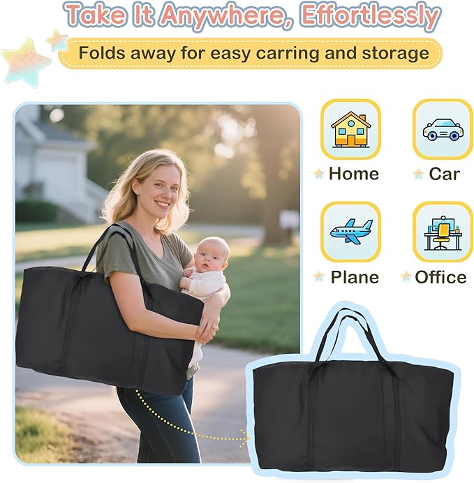 Xilingol 5 in 1 Baby Bassinet Bedside Sleeper, Portable Pack and Play with Carrying Bag, Playpen and Rocking Cradle, Easy Folding Crib for Newborn Baby, Grey