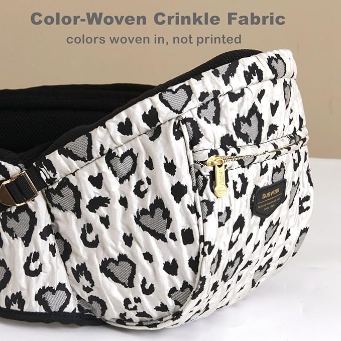 SUNVENO Baby Hip Carrier with Hip Seat, CPC-Certified, Ergonomic Infant Carrier for Newborns & Toddlers up to 45 lbs, Adjustable Waistband, Multiple Pockets, All-Season, Grey,Leopard Print