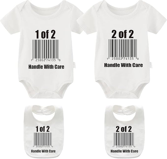 YSCULBUTOL Baby Twins Bodysuit Perfect Together Best Friend Newborn Romper Toddler Unisex Twin Outfit